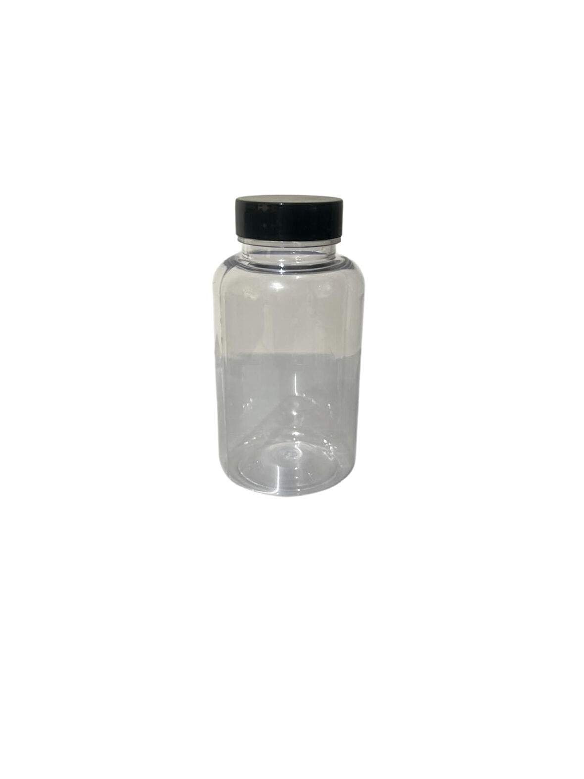 200ml şeffaf  tablet şişesi siyah kapak, 12 adet, tablet şişesi, ecza şişesi, kozmetik şişe