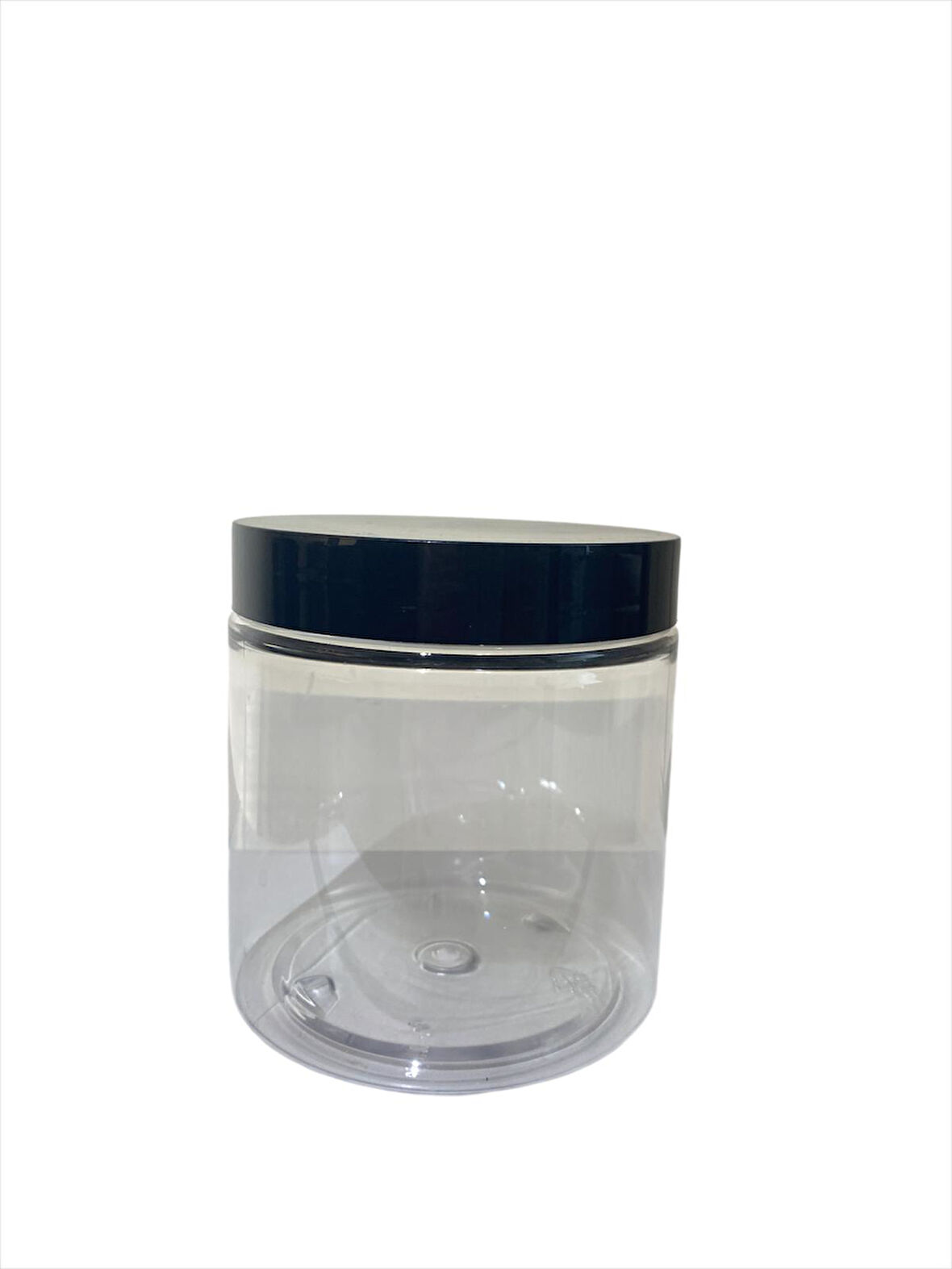 500ml şeffaf px krem kavanozu siyah kapaklı, 12 adet, krem kavanozu, kozmetik kavanoz, plastik kavanoz