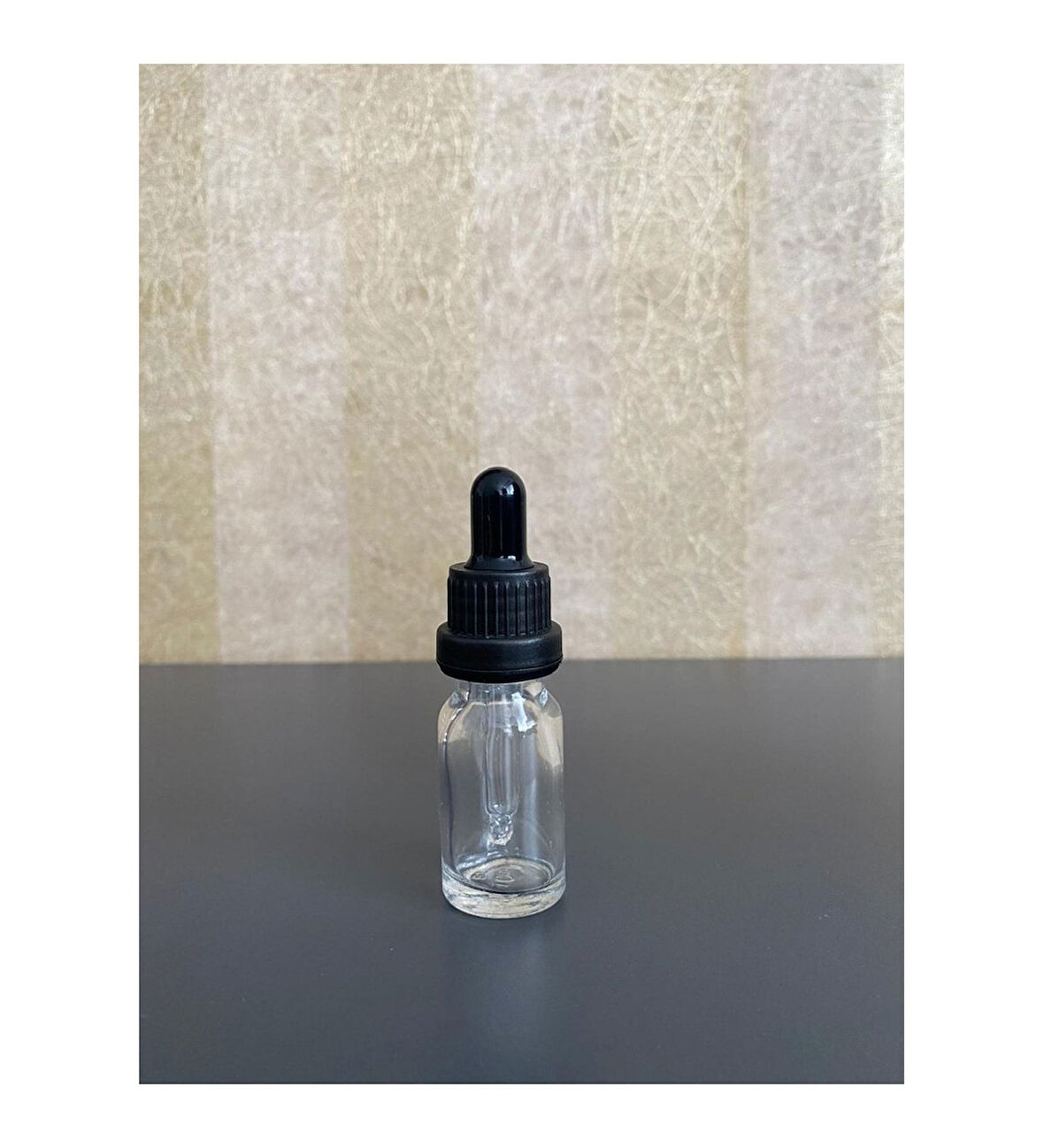 10ml, Şeffaf Cam Şişe, 24 adet, Cam Damlalıklı, Ecza şişesi, Propolis şişesi, Siyah Kapak Siyah Emzik