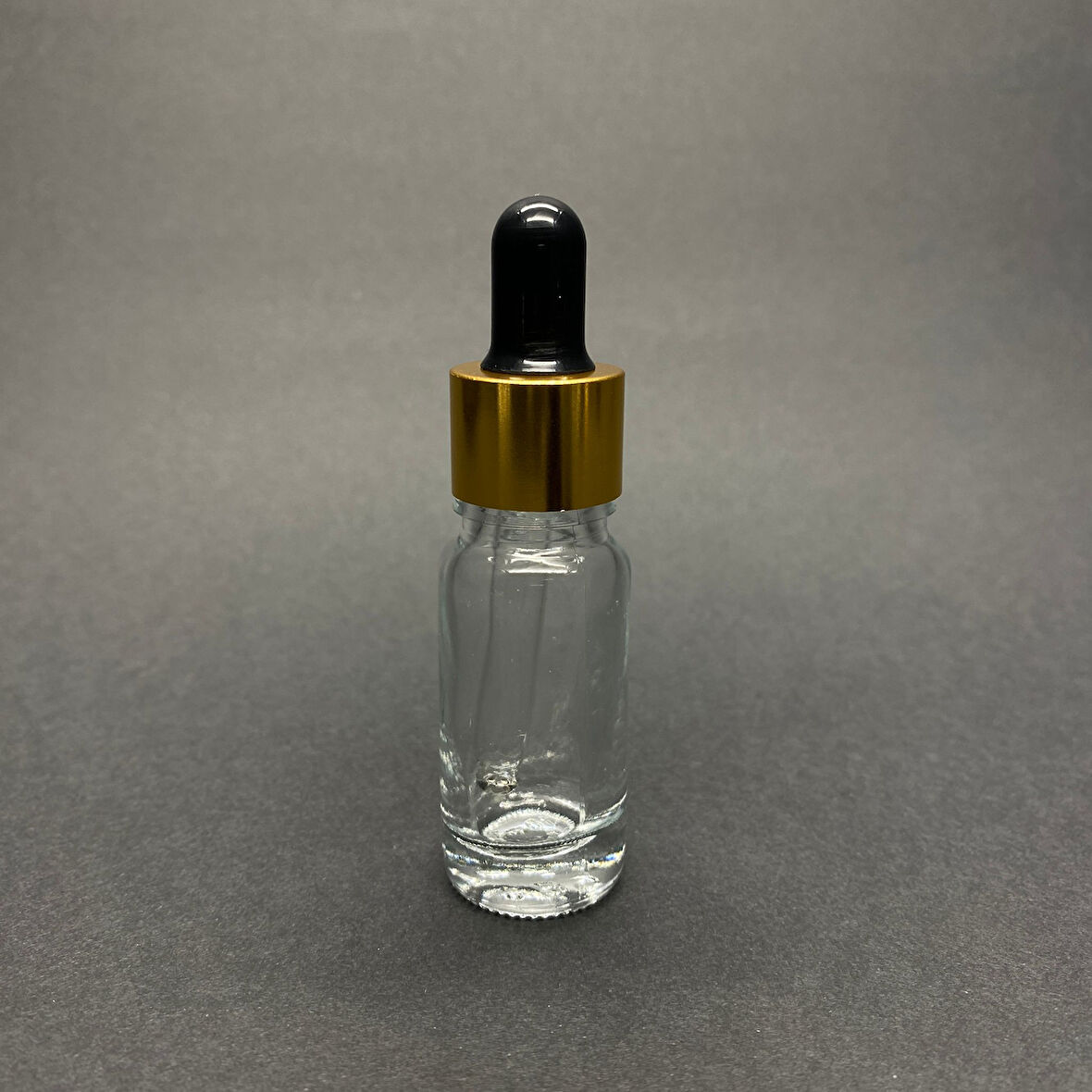 10ml Şeffaf, Cam Şişe, 12 adet, Cam Damlalıklı, Ecza şişesi, Propolis şişesi, Gold Kapak Siyah Emzik Emzik