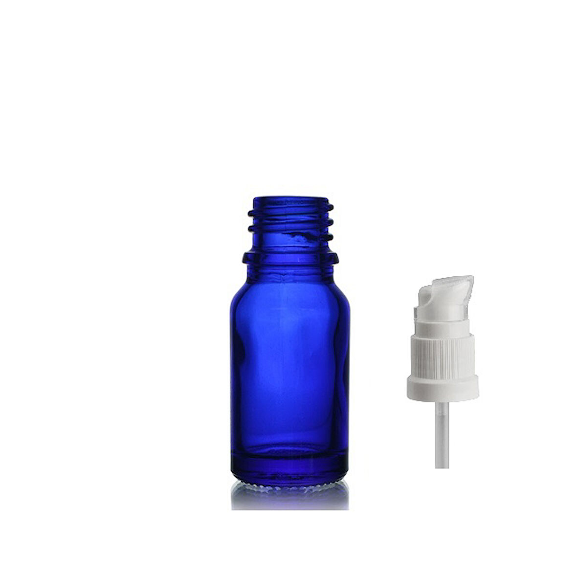 10ml mavi cam serum pompalı şişe, 24 adet, pompalı şişe, medikal şişe, cam şişe,  