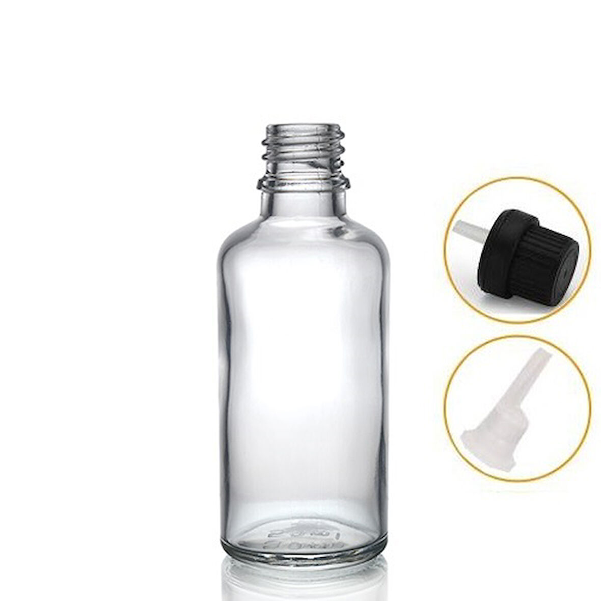 30ml şeffaf cam içten damlalıklı şişe siyah kapak, 12 adet, damlalıklı şişe, damlatmalı şişe 