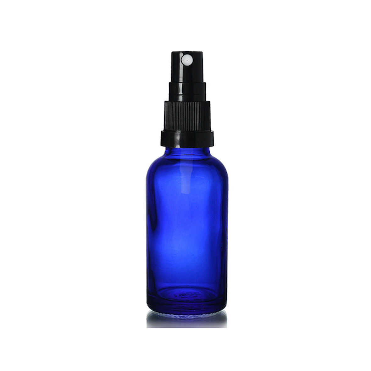 30ml mavi cam, siyah sprey başlıklı şişe, 12 adet, cam şişe, sprey şişesi, ecza şişesi, dropper şişe, medikal şişe