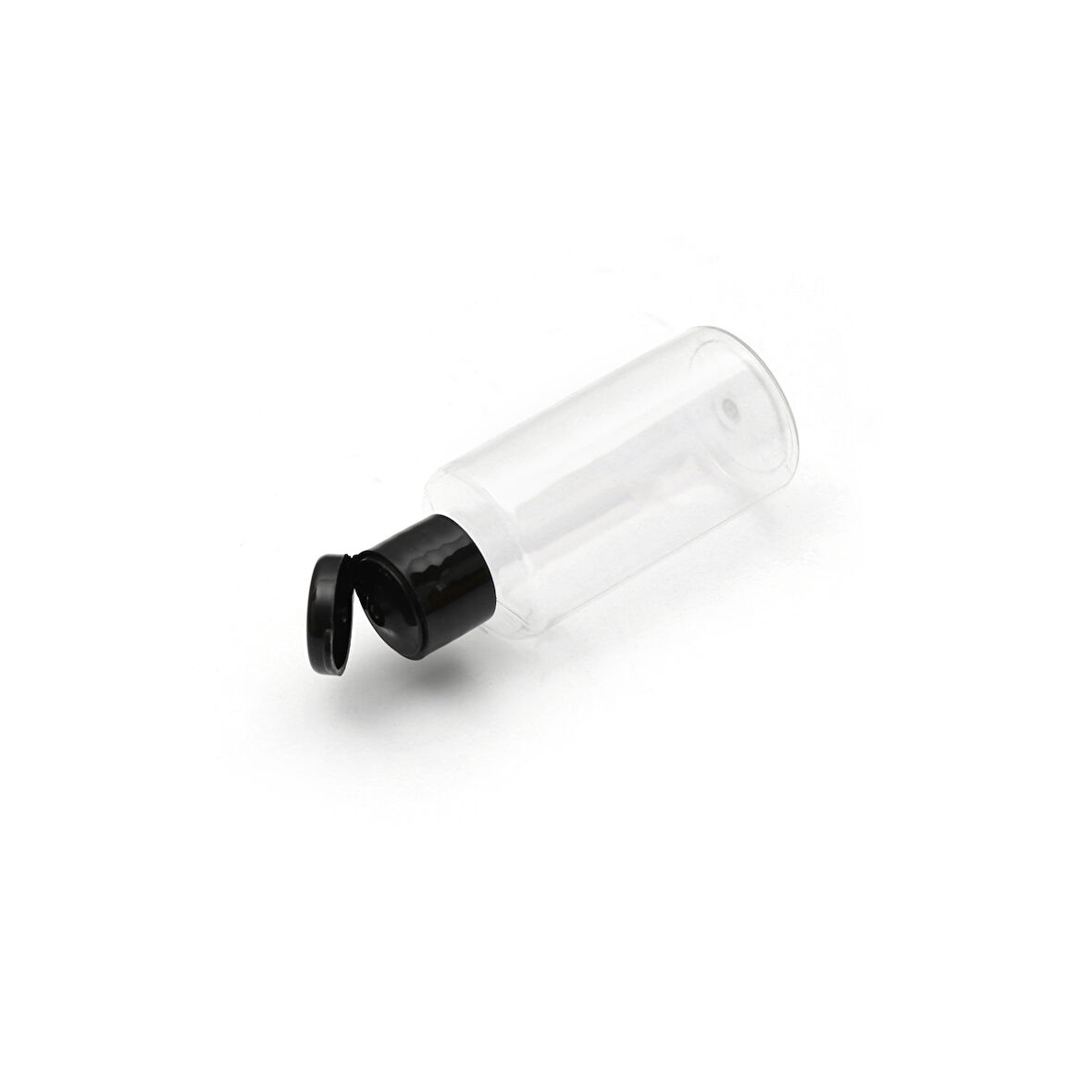 50ml PE şefaf fliptop kapak şişe, 24 adet, açmalı kapak şişe, dezenfektan şişesi,sabun şişesi, kozmetik şişe