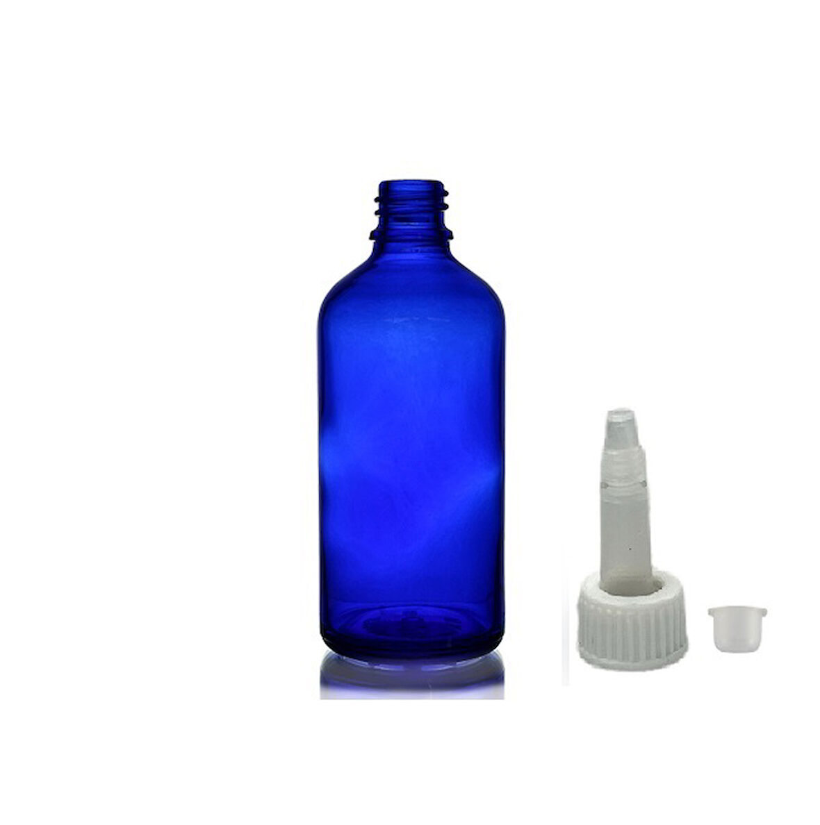 50ml mavi cam şişe getamisin kapak, 12 adet, plastik üstten damlalıklı şişe, damlatmalı şişe, damlatıcı şişe