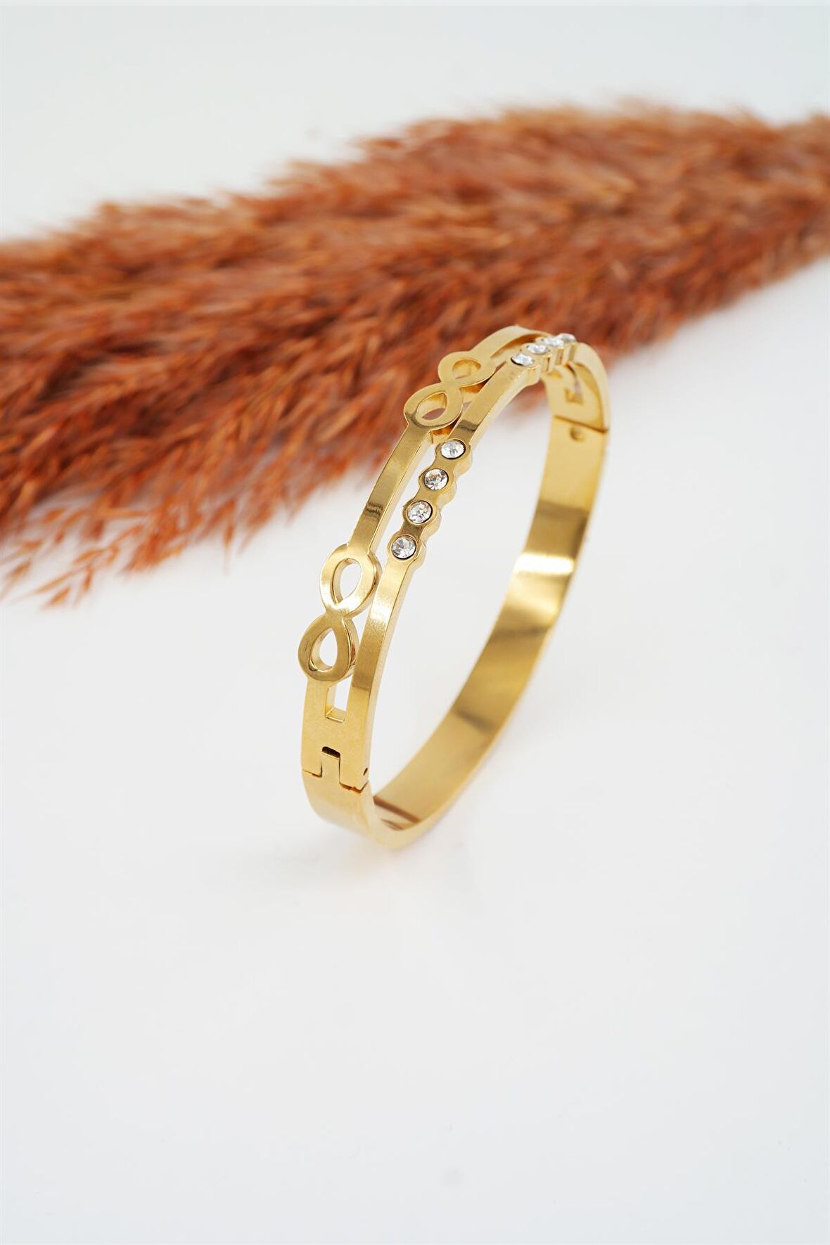 Kadın 316 L Paslanmaz Çelik Anti Alerjenik Sonsuzluk Figürlü Bileklik 