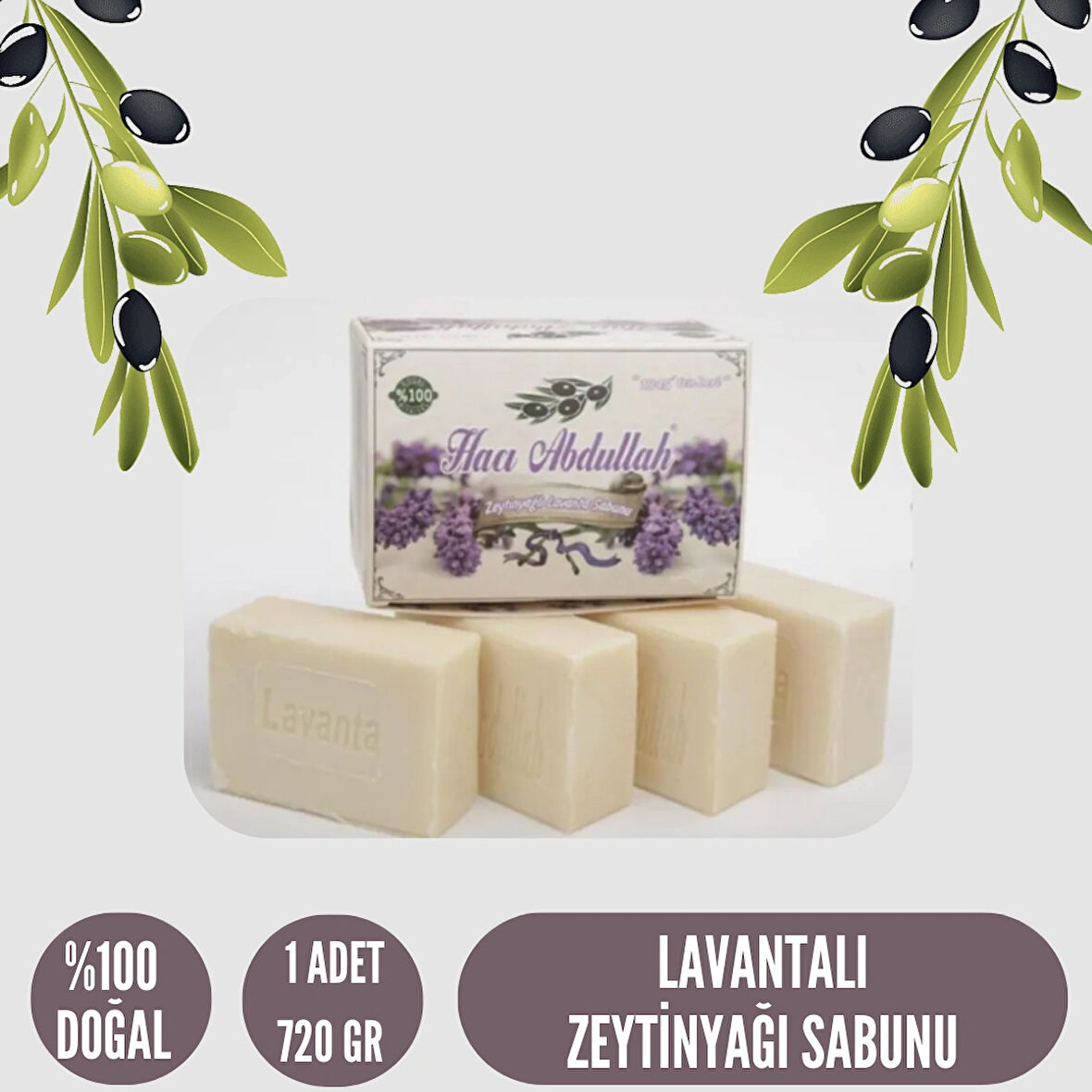 Lavantalı Zeytinyağı Sabunu - 720gr - (1 Adet)