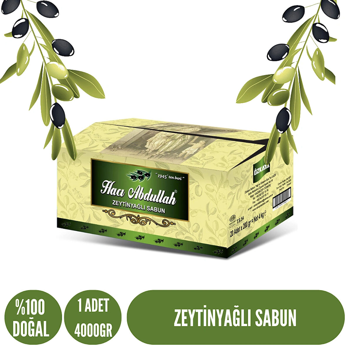 Zeytinyağlı Sabun - 4 KG - 1 Kutu - (1 Adet)