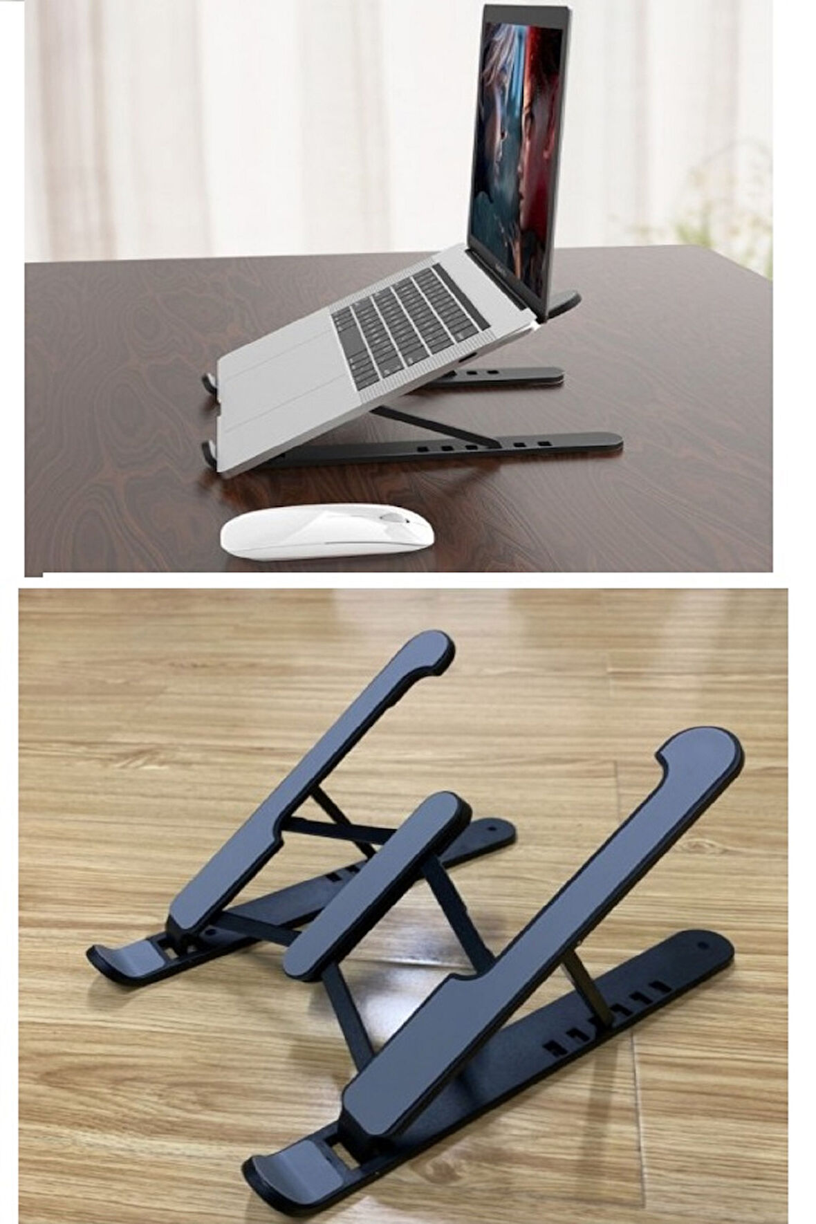 Katlanabilir Laptop Standı - Kaydırmaz Kademe Ayarlı Laptop Tablet Tutucu