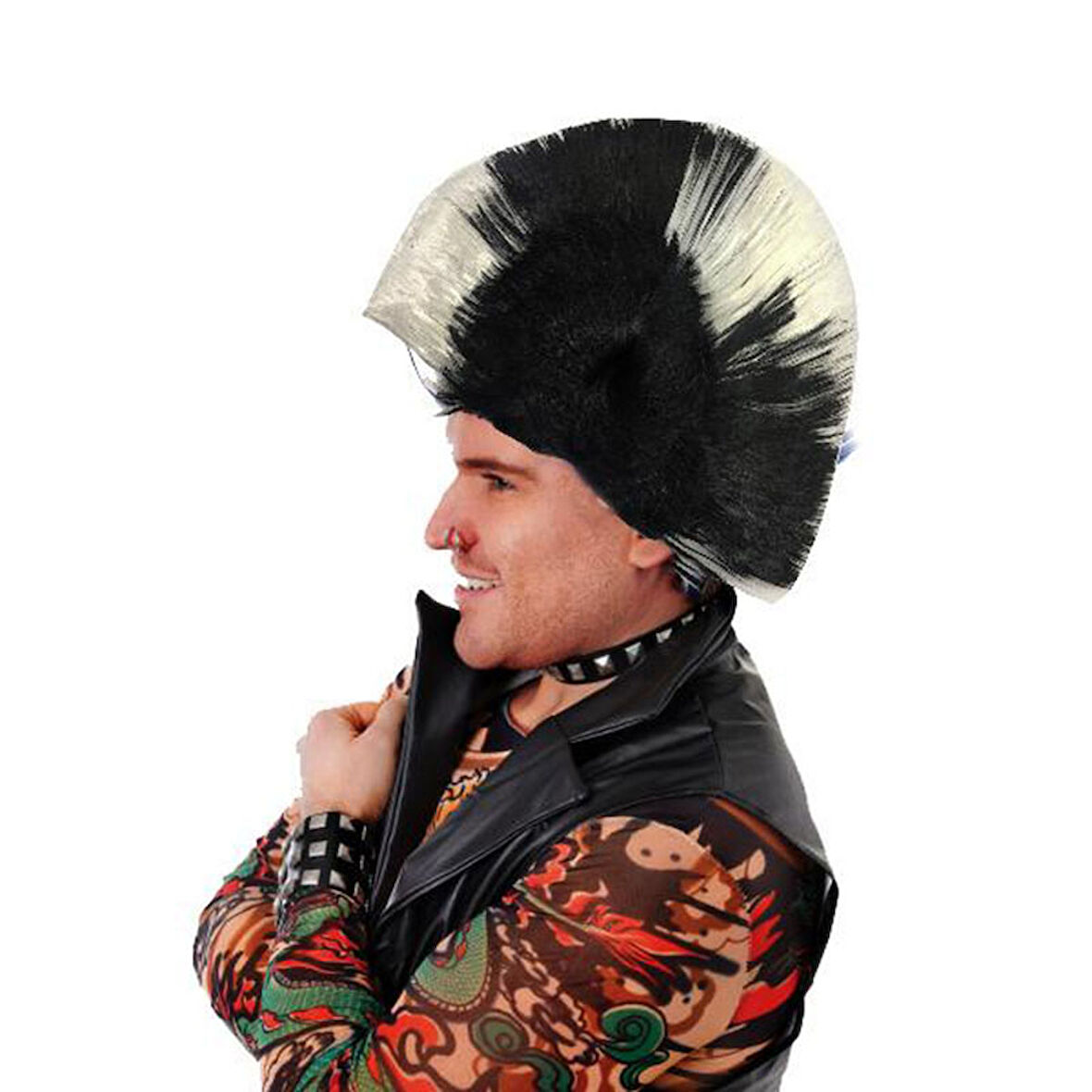 Mohican Mohawk Punk Peruk - 70 li 80 li Yıllar Peruk Model 5