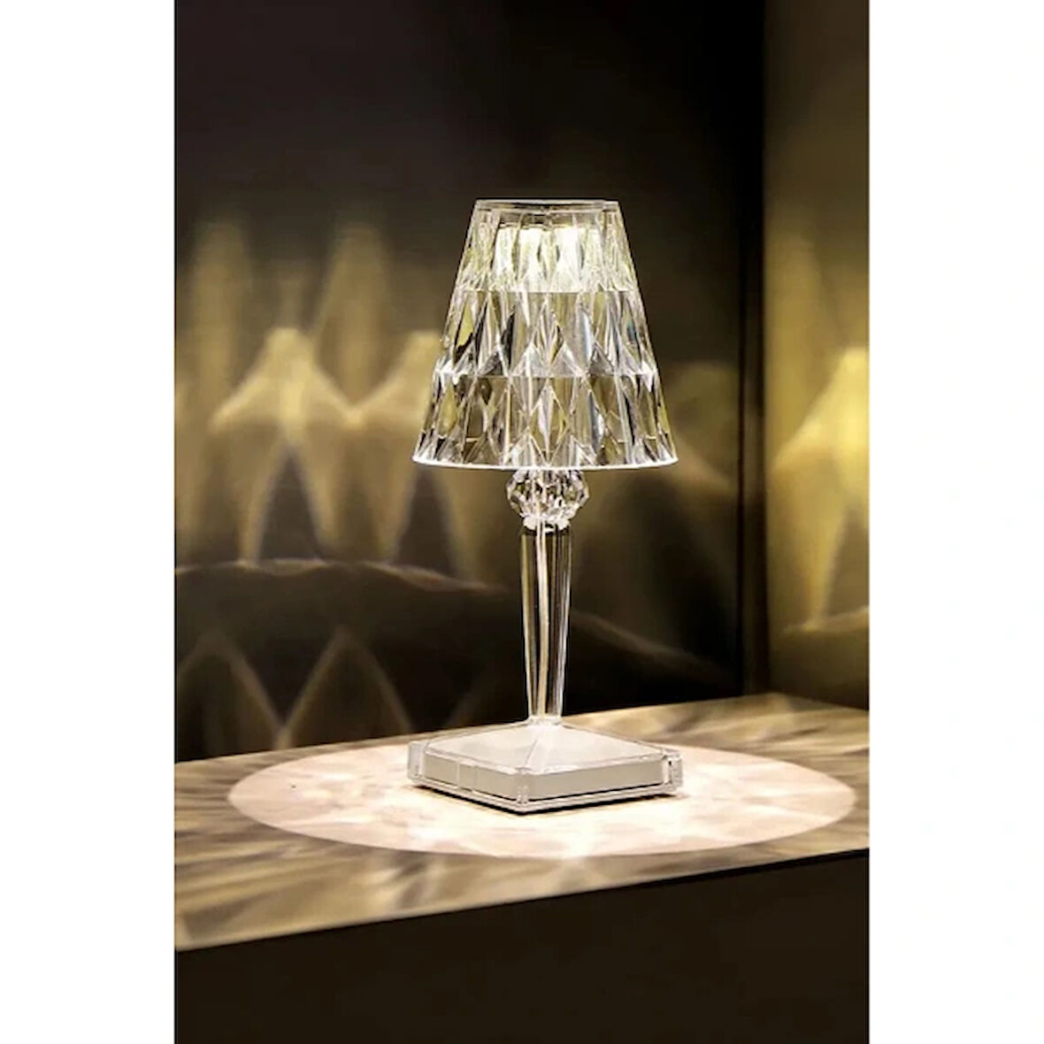 Kristal Abajur Led Kumandalı Ve Dokunmatik Masa Lambası