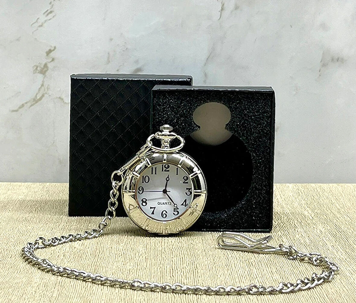 Özel Kutulu Gümüş Köstekli Saat
