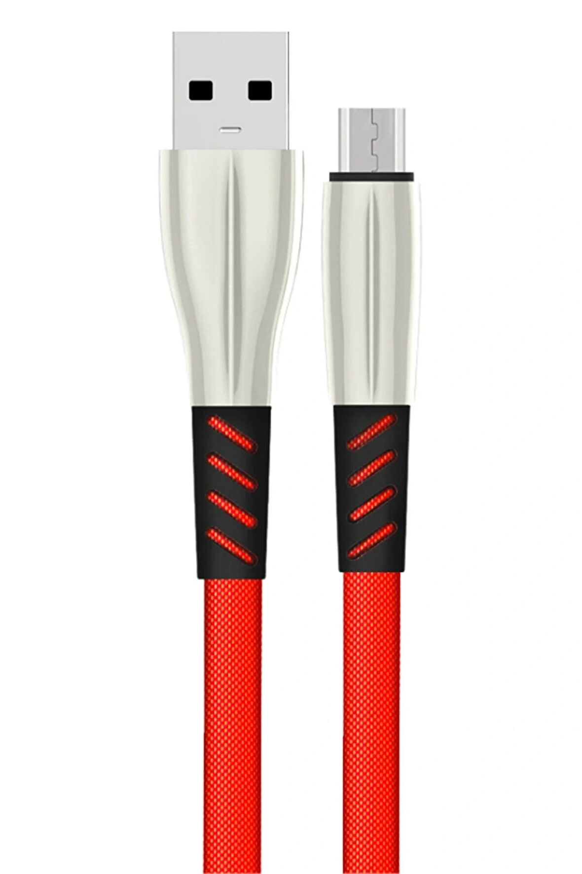 S88 Metal Uçlu Micro Usb Kablo 1M 2.4A - Kırmızı