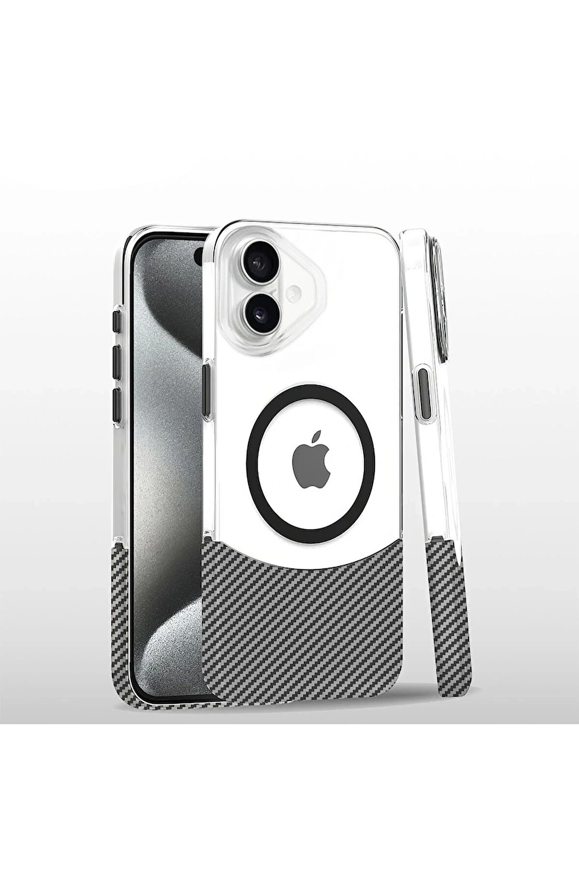 16 Carbon Puzzle Kapak - Beyaz