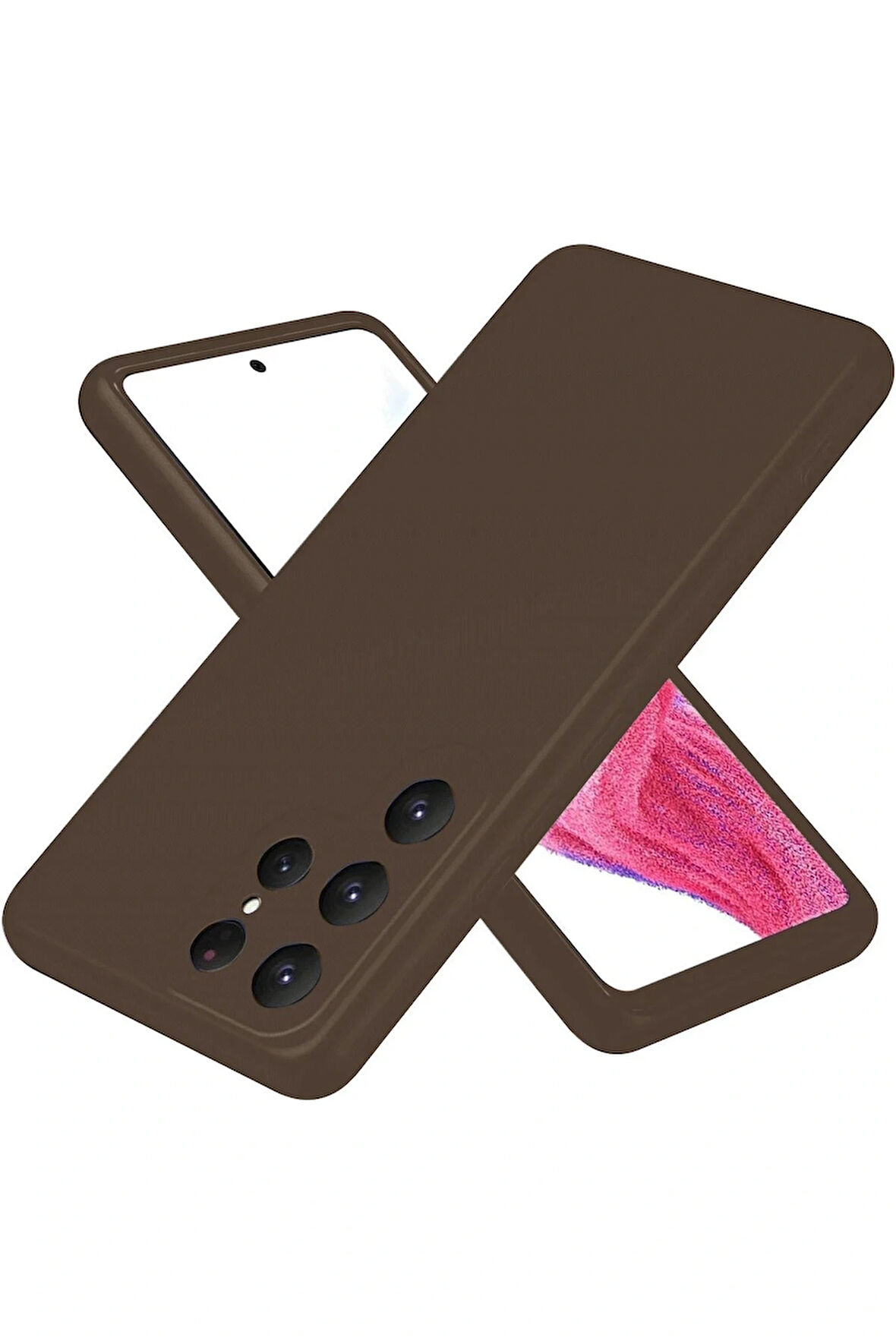 S25 Kılıf First Silikon - Kahverengi