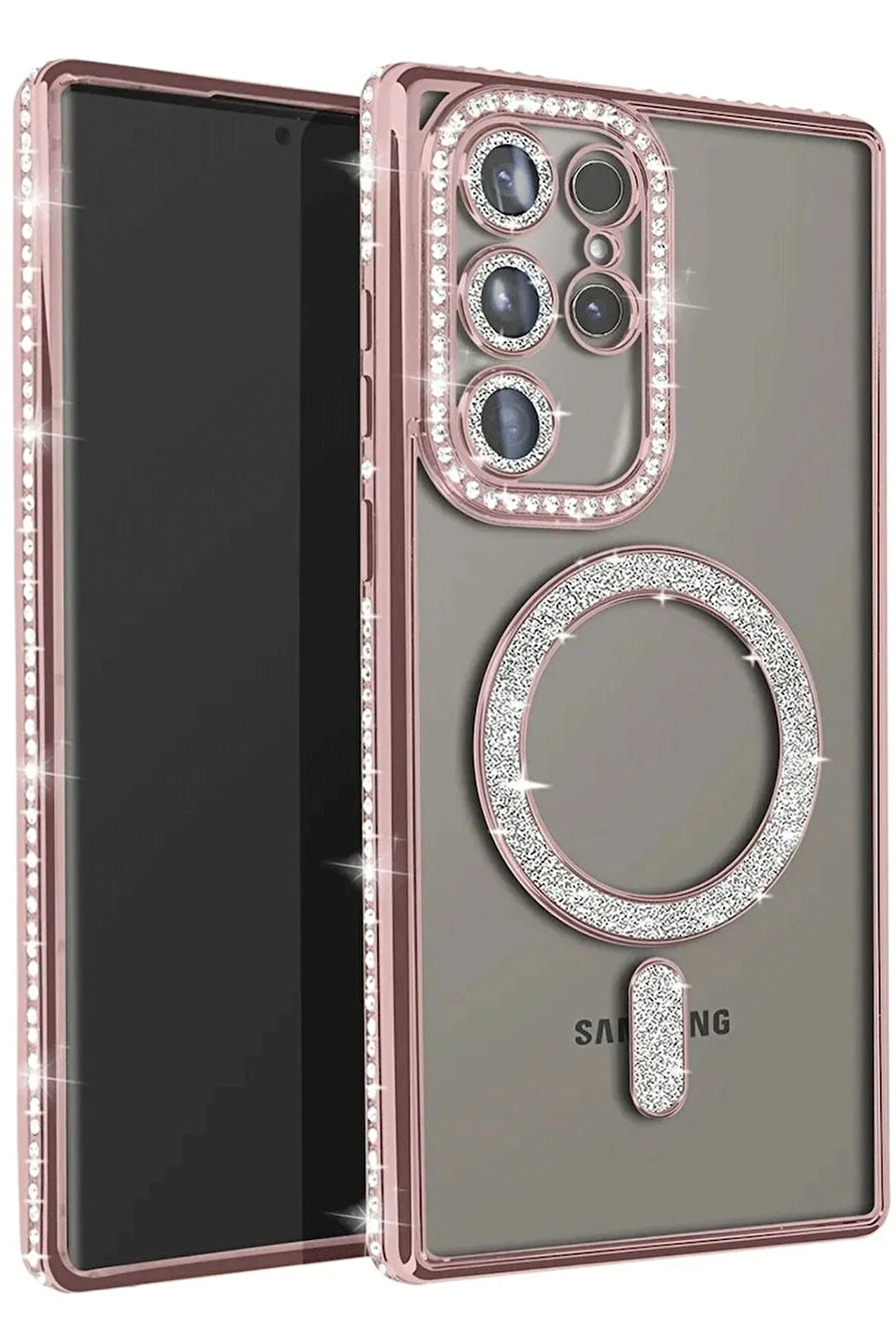 S23 Joke Simli Magneticsafe Kılıf - Pembe