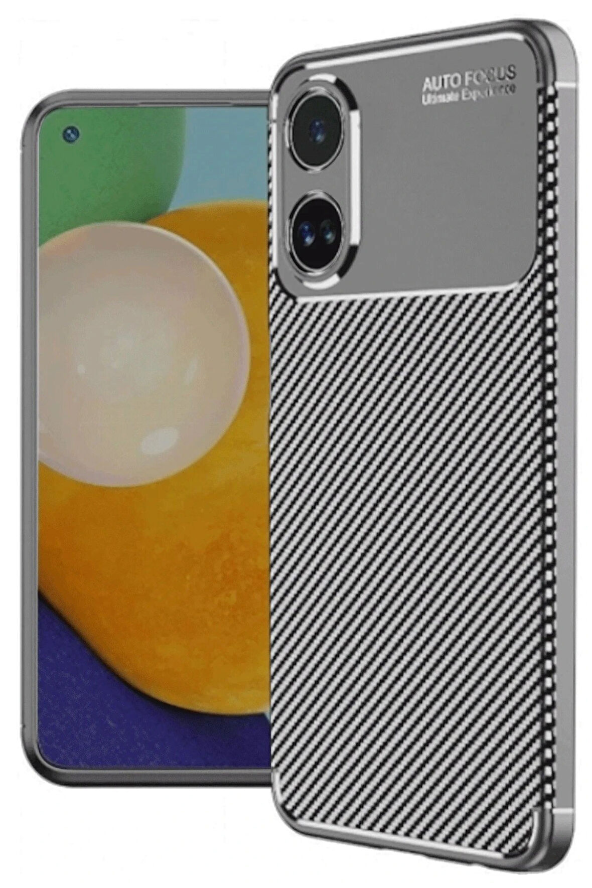 A60 Kılıf Auto Focus Karbon Kapak - Gri