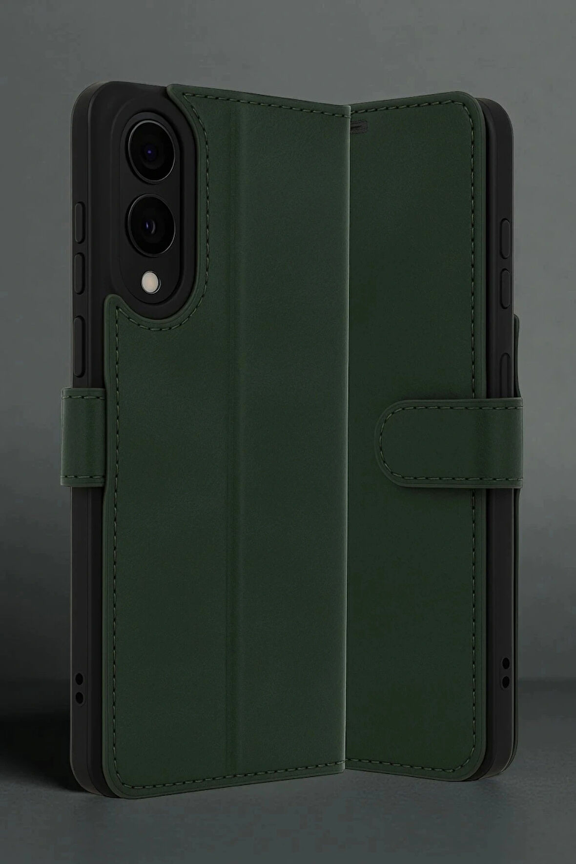 S25 Edge S Kapaklı Kılıf - Koyu Yeşil