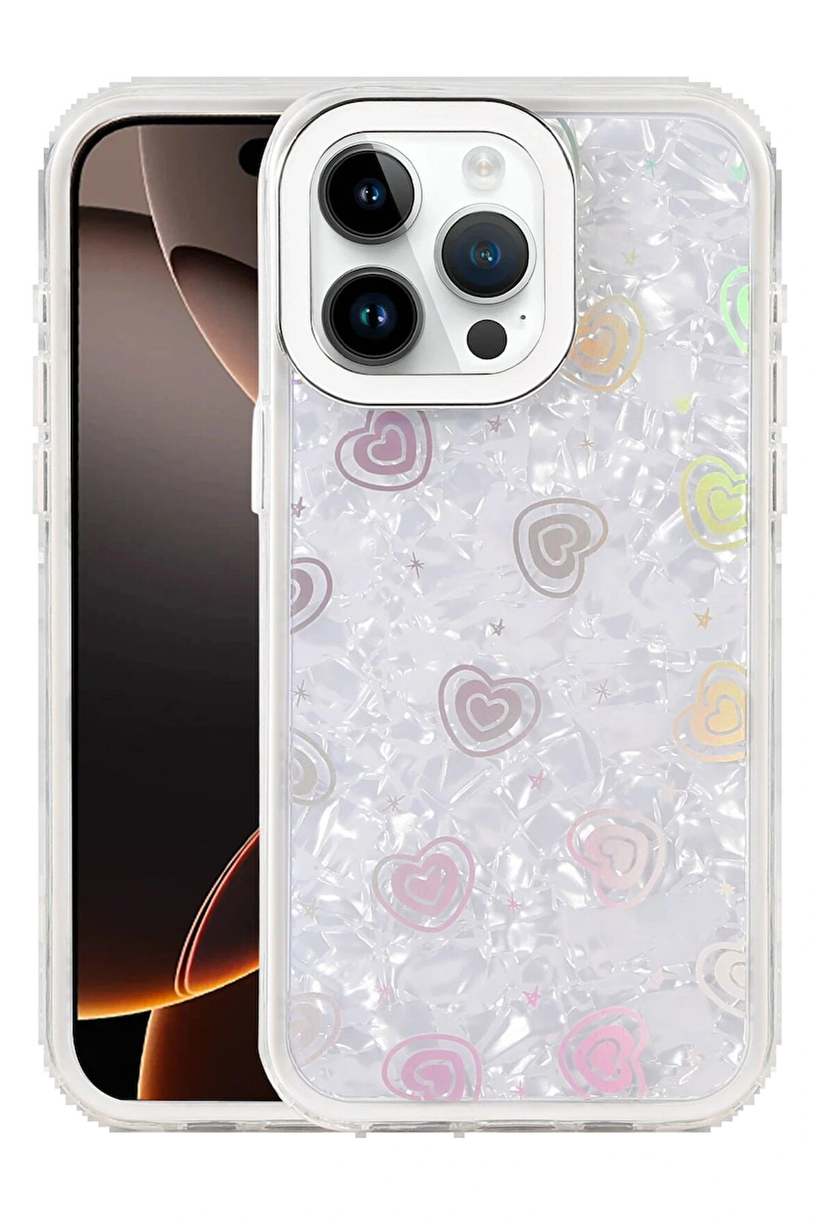 15 Lumi Desenli Kapak - Beyaz