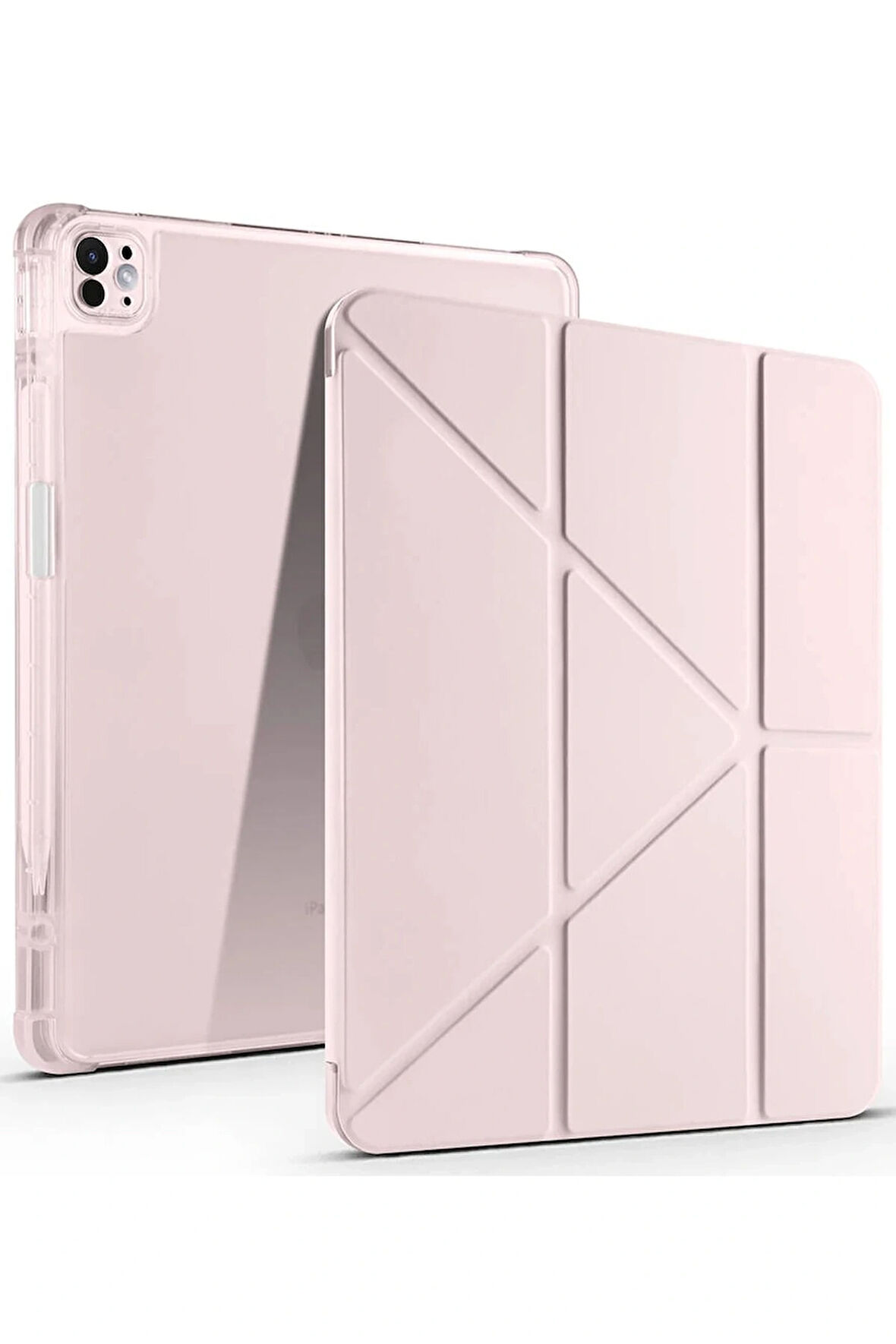 Ipad Air 13 (2024) Kılıf Kalemlikli Mars Tablet Kılıfı - Rose Gold