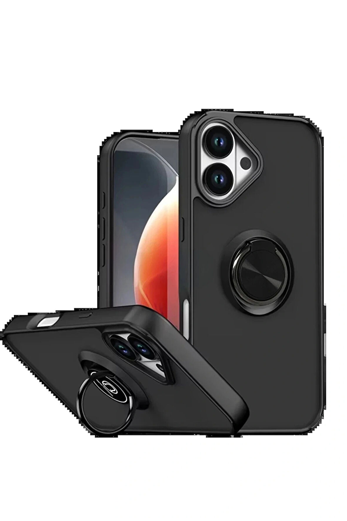 17 Montreal Yüzüklü Silikon Kapak - Siyah