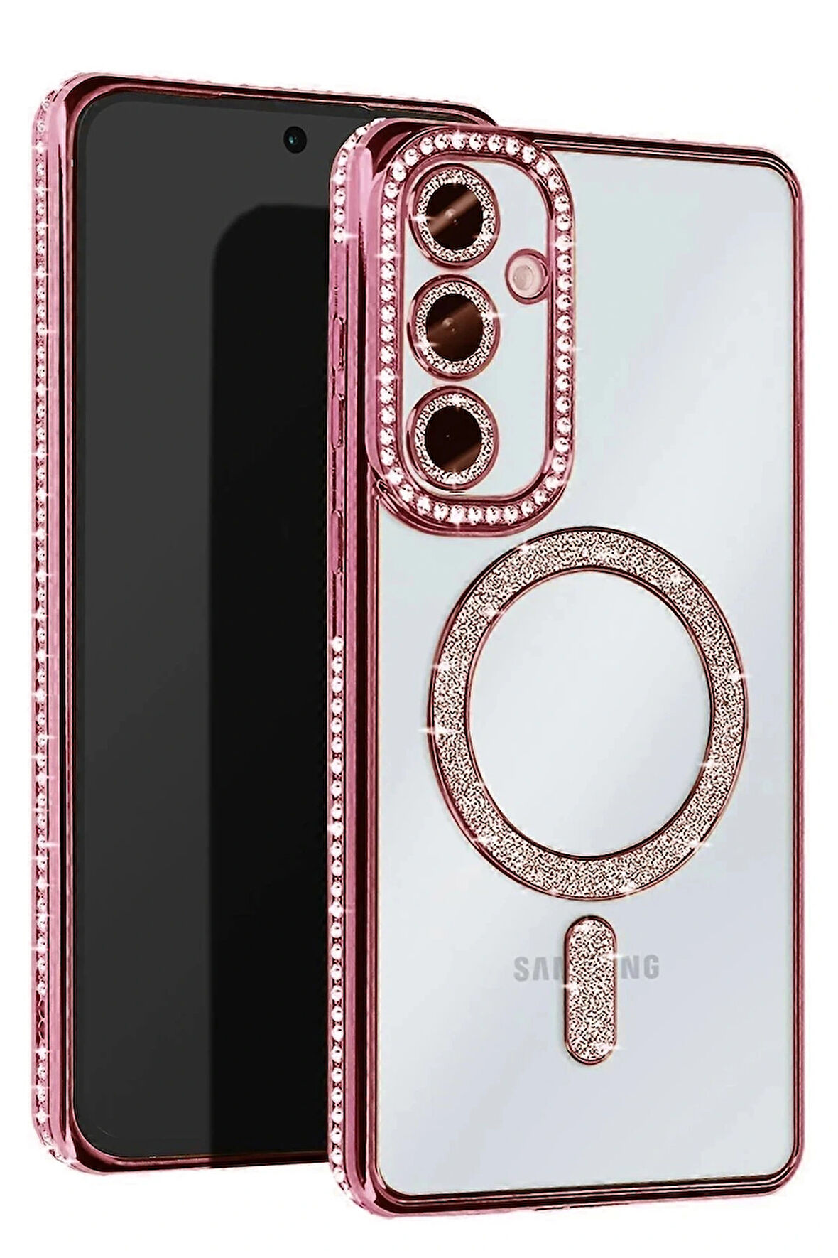 S24 Fe Joke Simli Magneticsafe Kılıf - Pembe