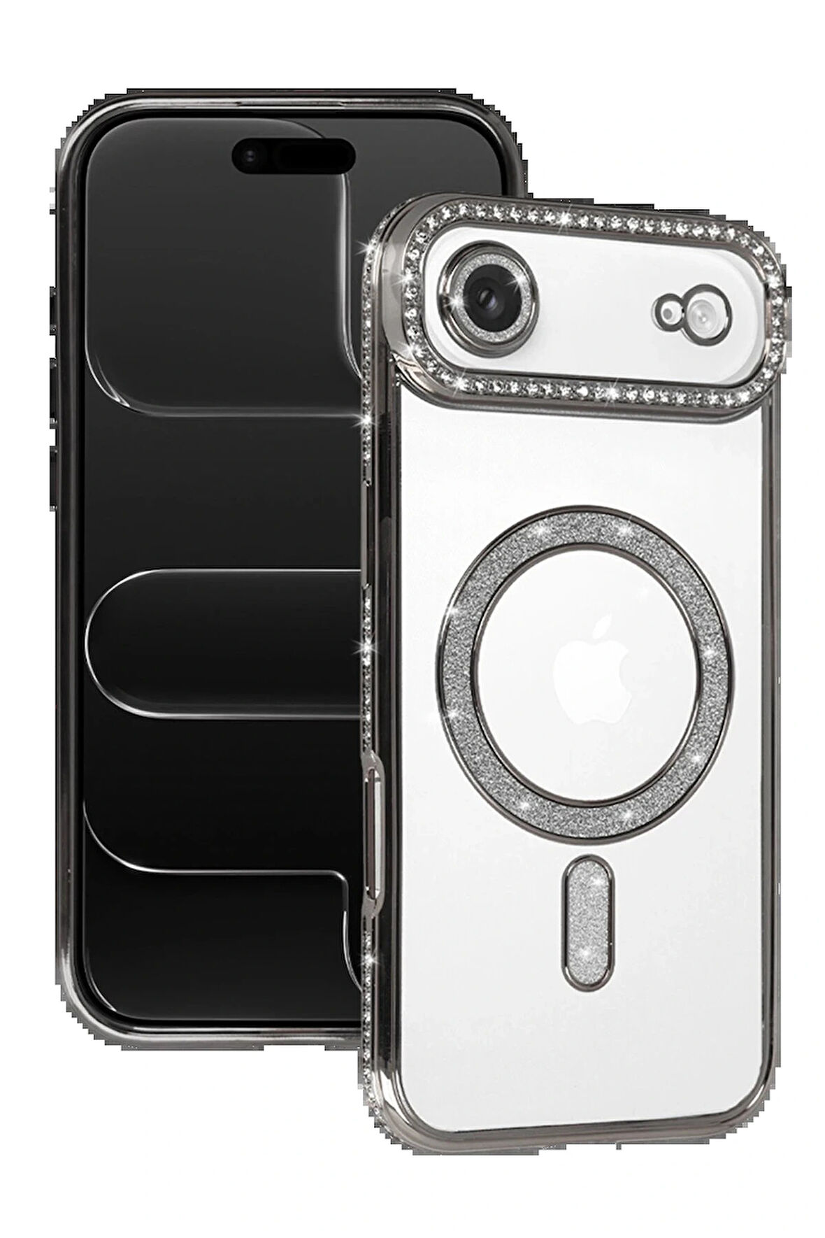 17 Air Joke Simli Magneticsafe Kılıf - Gümüş