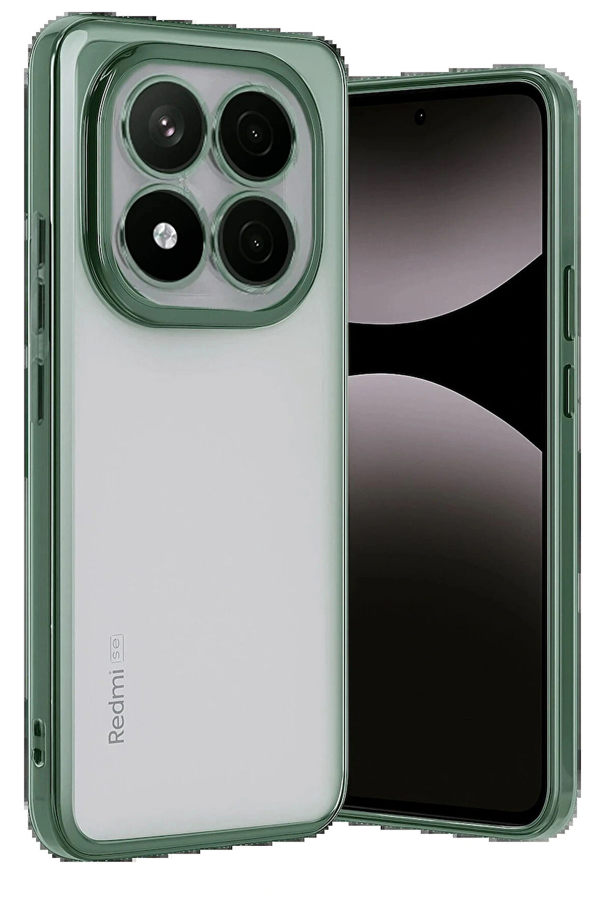 Redmi Note 14 Kılıf Lensli Silikon - Yeşil