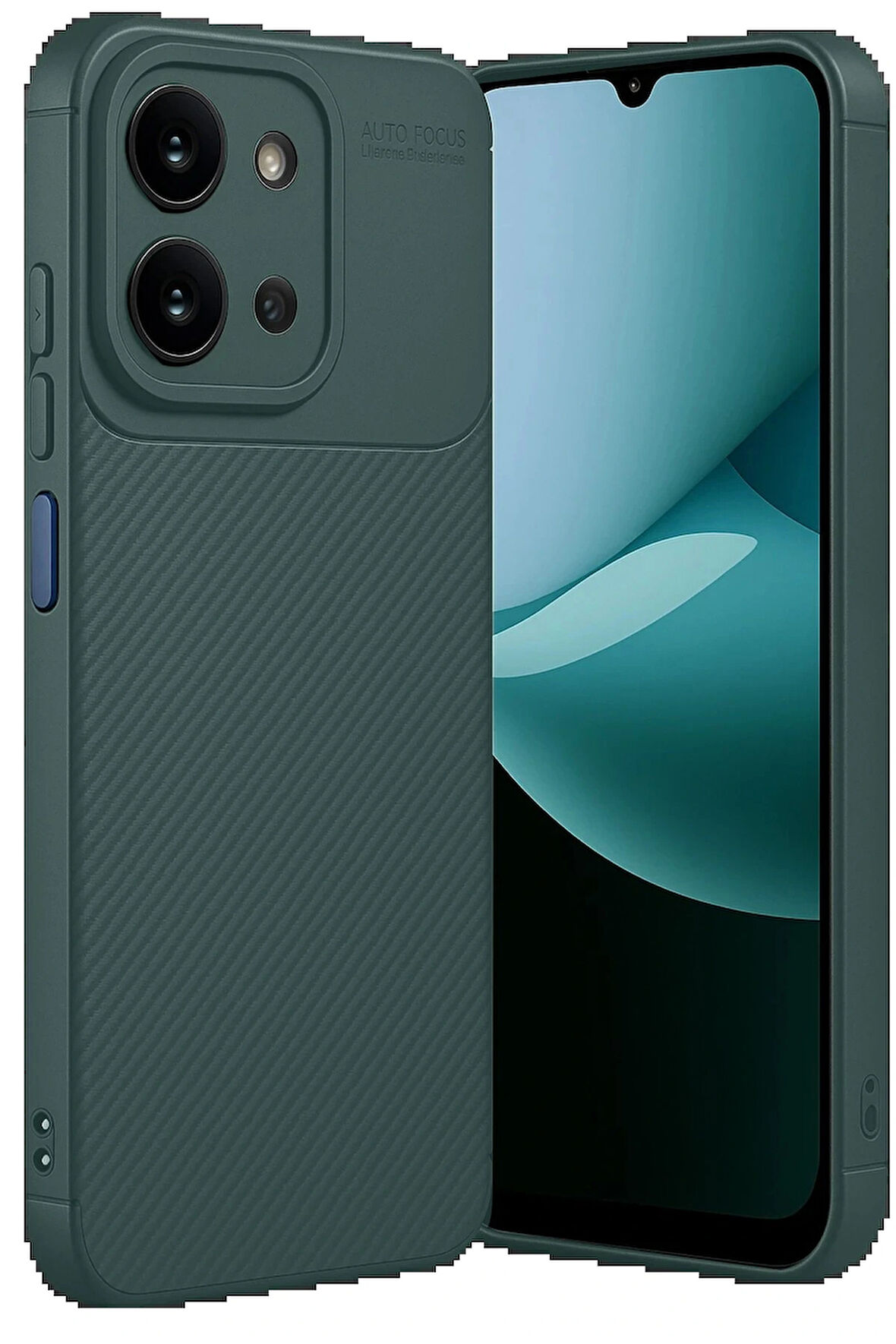 Redmi 15C 4G Auto Focus Karbon Kapak - Koyu Yeşil