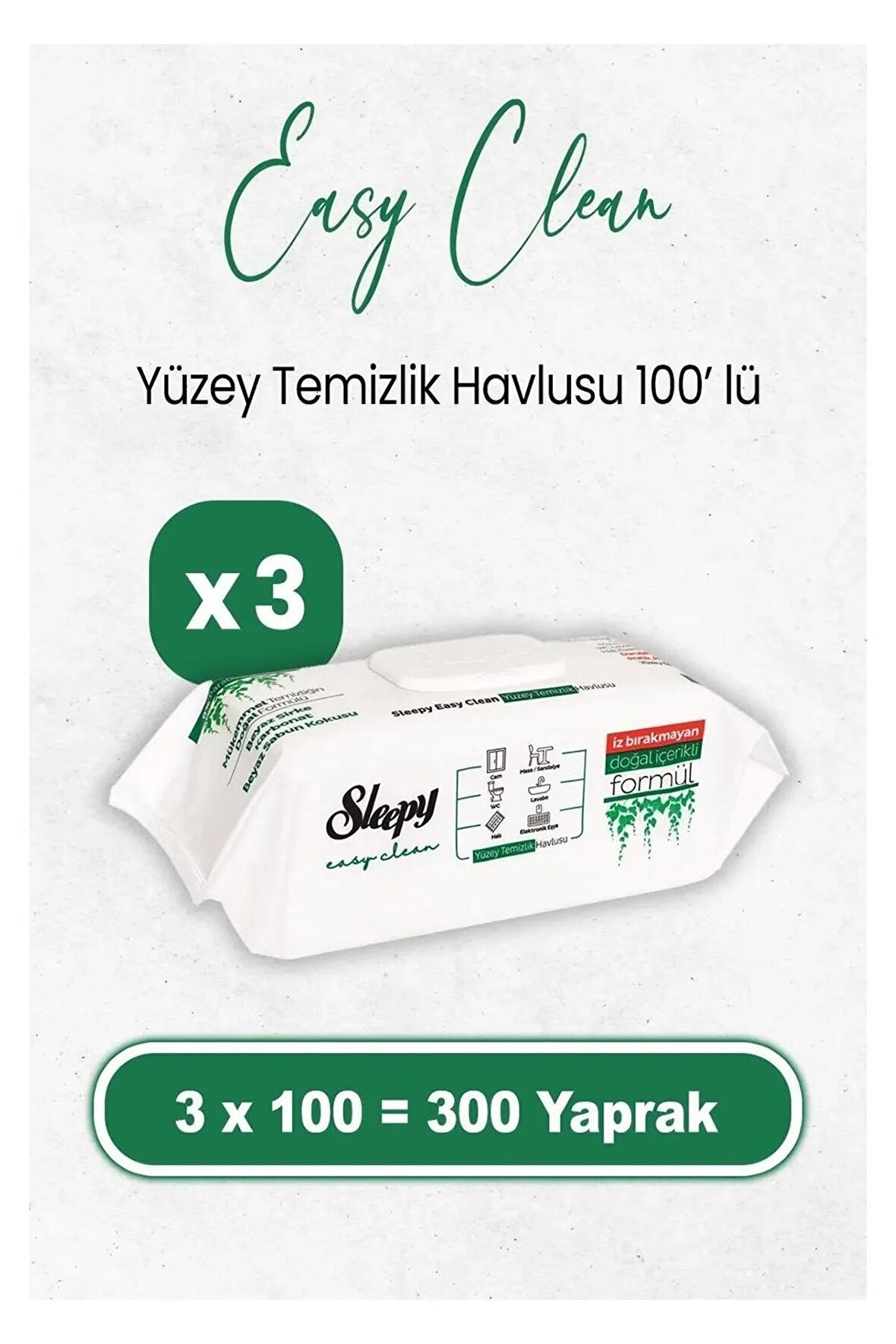 SLEEPY Easy Clean Yüzey Temizlik Havlusu 300'LÜ