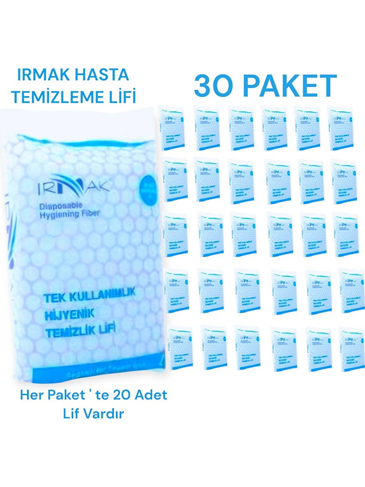 IRMAK Hasta Temizleme Lifi 20'li 30 Paket