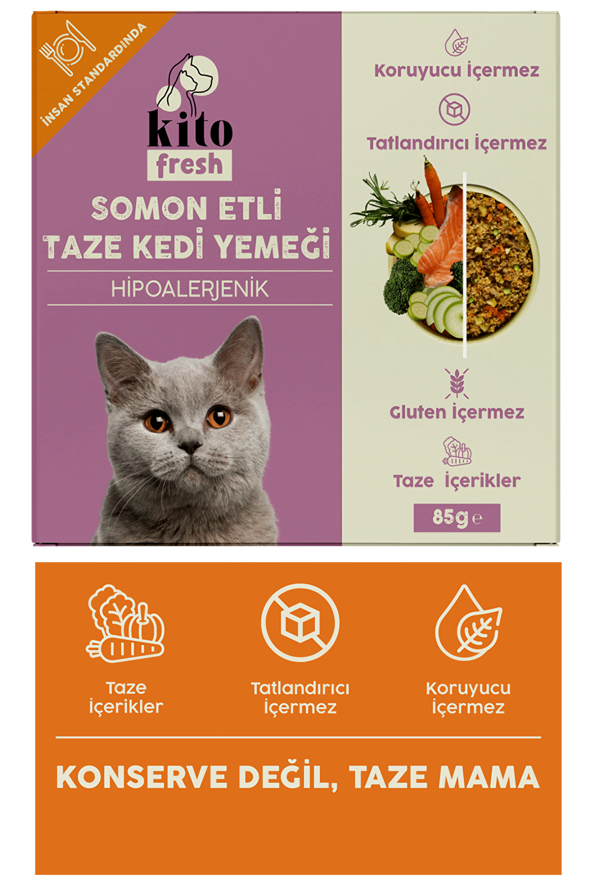 Fresh Somon Etli Kedi Yemeği 85 gr