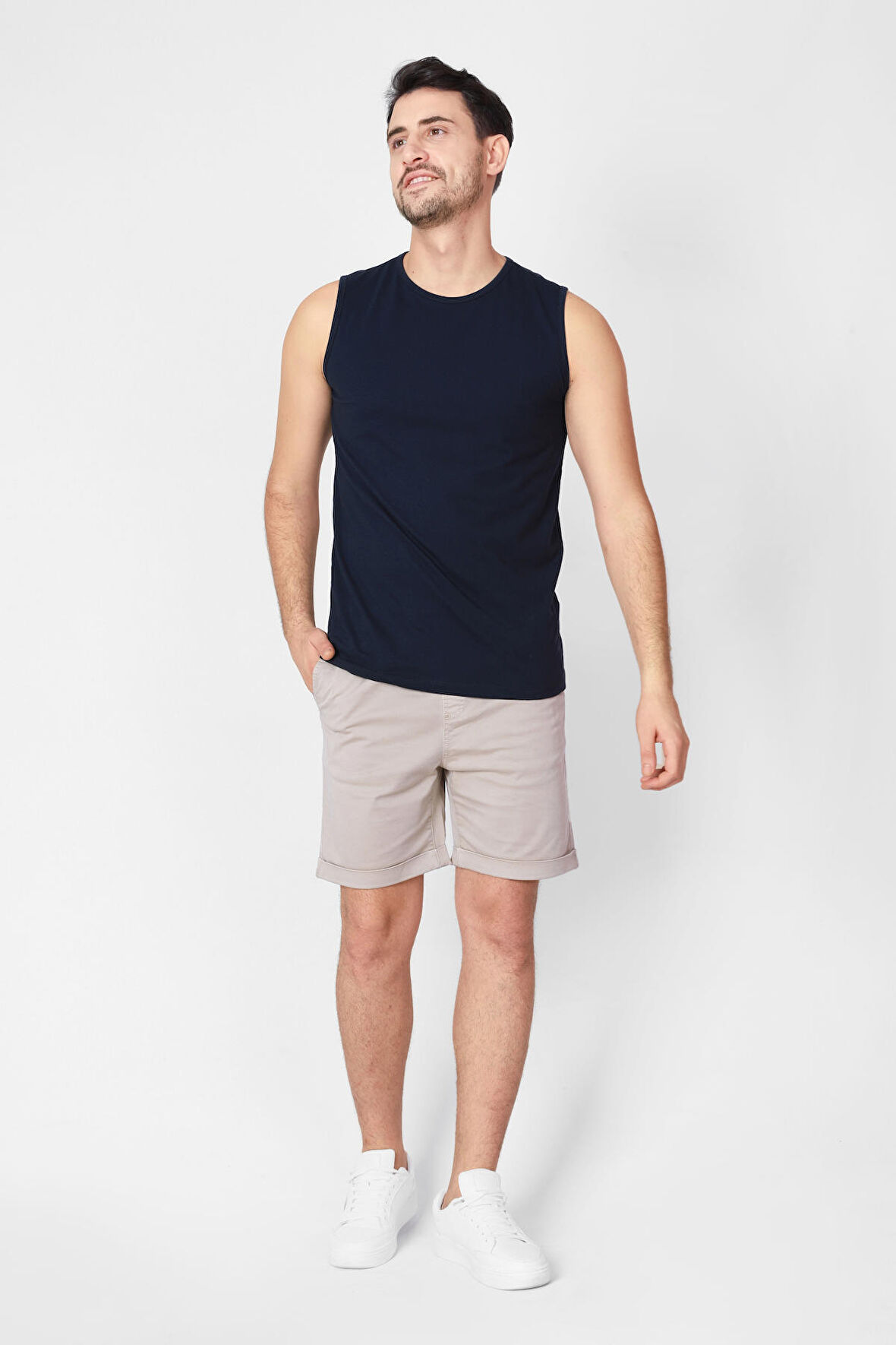 Adam Boxes O-Yaka Kolsuz T-shirt Cuerposino - Lacivert