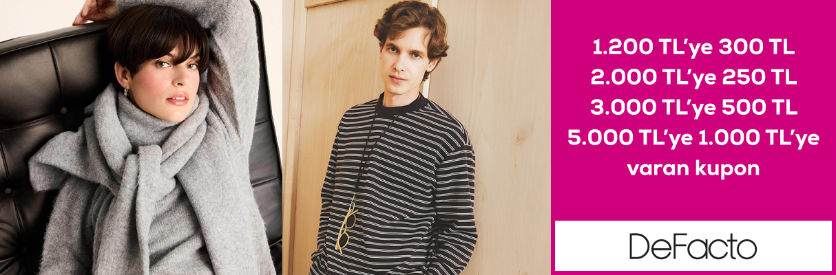 DeFacto 5000 TL'ye 1000 TL'ye varan kupon!