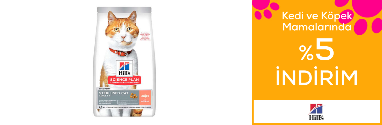 Hill's Kedi ve köpek mamalarında  %5 indirim