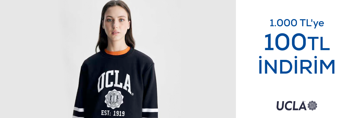 Plusa özel UCLA mağazasında 1000 TL ve üzeri alışverişte 100 TL indirim