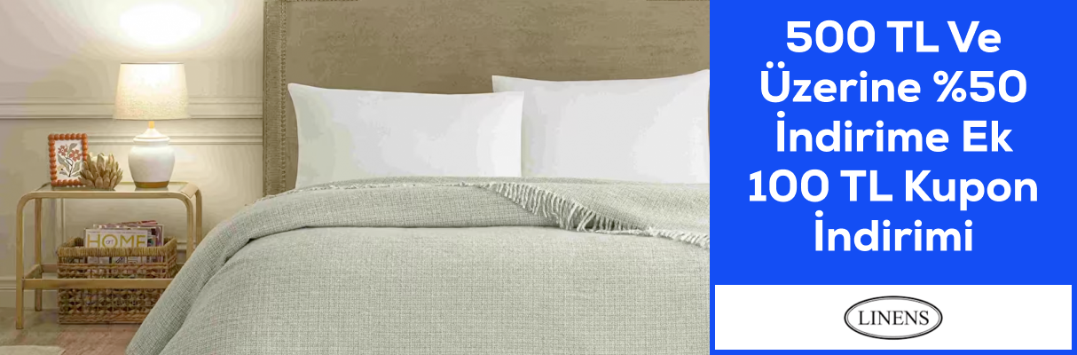 500 TL Ve Üzerine %50 İndirime Ek 100 TL Kupon İndirimi
