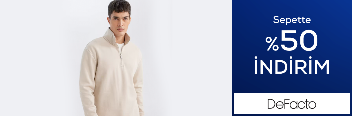 DeFacto Seçili ürünlerde %50 indirim  