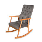 Asedia Trend Naturel Gri Kapitoneli Sallanan Sandalye Dinlenme Emzirme Baba Tv Okuma Koltuğu Berjer 