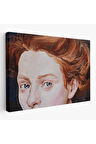 Kızıl Saçlı Kadın Yağlıboya Görünüm Dekoratif Tablo-3741