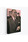 Atatürk Portre Tablosu Mustafa Kemal Atatürk Dikdörtgen Dekoratif Kanvas Tablo-fh-132