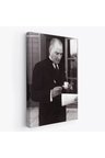 Atatürk Portre Tablosu Mustafa Kemal Atatürk Dikdörtgen Dekoratif Kanvas Tablo-fr-141