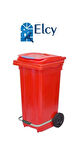 ELCY 120 LT PEDALLI Kırmızı Çöp Konteyneri