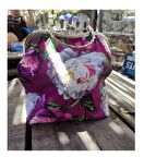 GÜL DESEN RENKLİ KUMAŞ ÇANTA