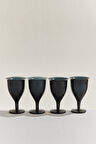 Omnia Bey Lacivert 4'lü Bardak Seti