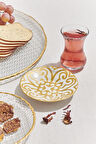 Gold Yonca Porselen Çay Tabağı