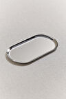 Metal Oval Tepsi 21 cm Silver