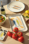 Sardines Dikdörtgen Seramik Servis Tabağı L