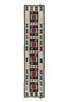 66x287 cm Düz Dokuma Renkli Dar Yolluk Kilim, El Dokuma Geometrik Türk Koridor Halısı