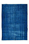 178x254 cm Mavi Tonlarda El Dokuması Halı, Modern El Düğümlü Halı, Eski Türk Halısı